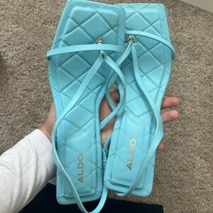 Aldo Light Blue Quilted Sandals